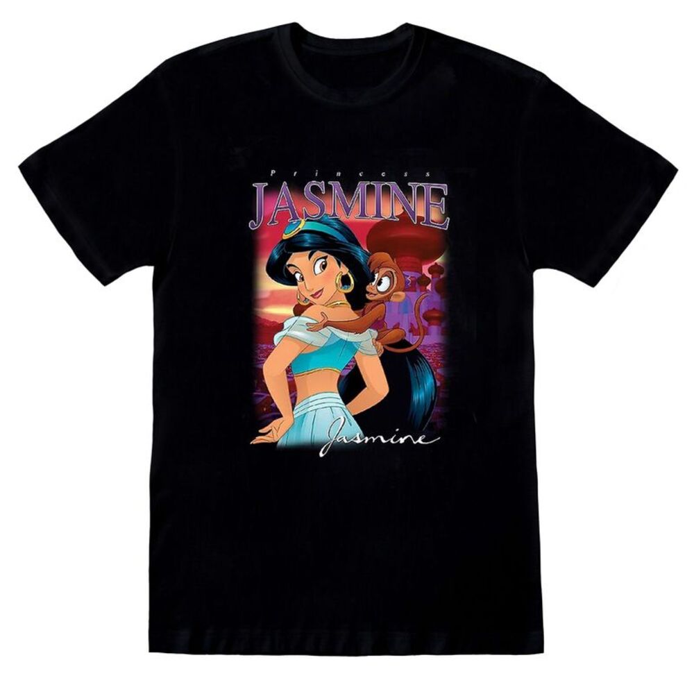 Aladdin Girls Jasmine Montage Cotton T-Shirt / Black